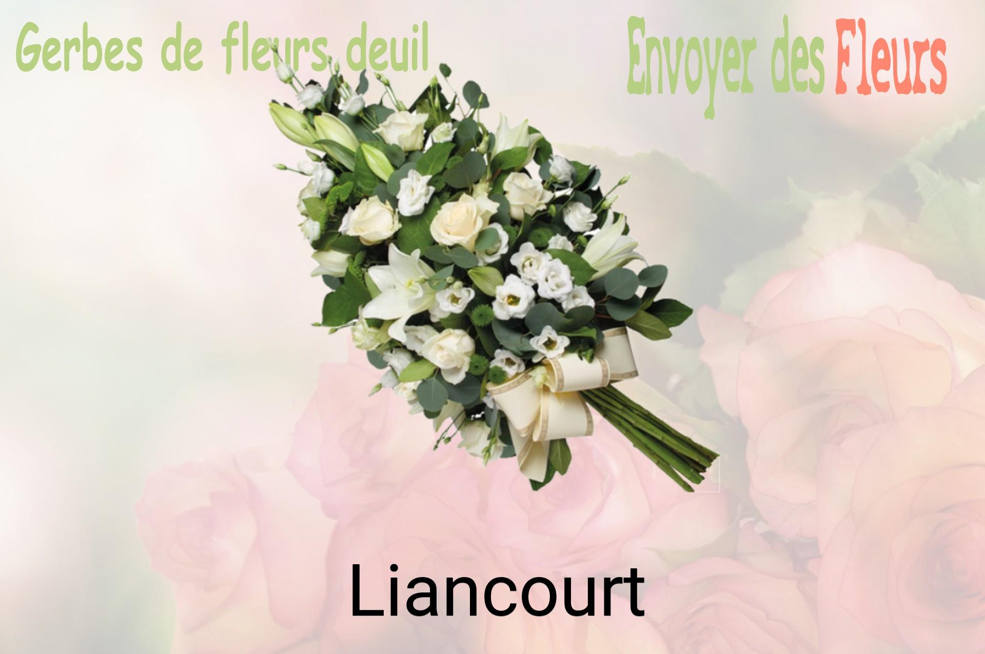 Gerbe de fleurs de deuil livrée à Liancourt